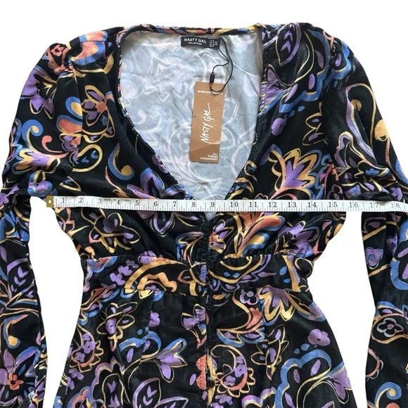 Nasty Gal Button Front Floral Mini Dress – Medium – NWT - Picture 6 of 10